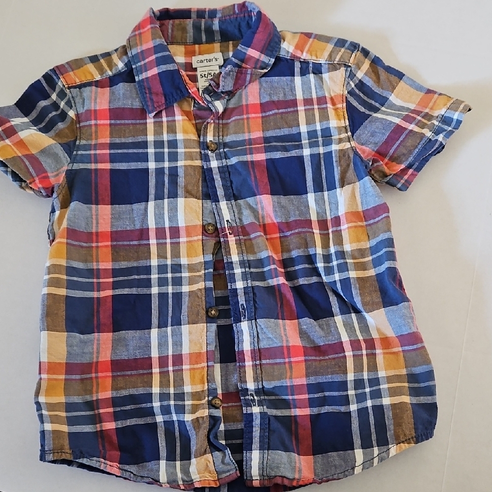 Carter's Colorful Plaid Button-Down Shirt